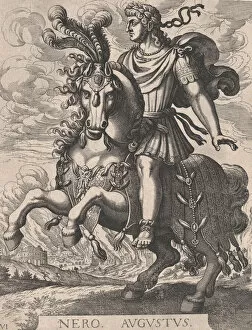 Claudius Domitius Caesar Nero Gallery: Plate 6: Emperor Nero on Horseback, from The First Twelve Roman Caesars, after Tempes