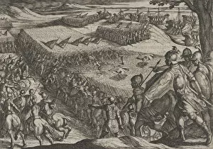 Images Dated 5th November 2020: Plate 6: Romans Defeated Near the Rhine, from The War of the Romans Against the Batavians