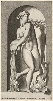 Pouring Gallery: Plate 6: Thetis standing in a niche with a shell and sea creature