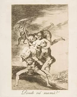 Witch Gallery: Plate 65 from Los Caprichos : Where is mom going? (Donde vámamá?), 1799