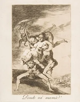 Witchcraft Collection: Plate 65 from Los Caprichos : Where is mom going? (Donde vamama?), 1799