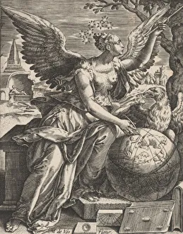 Maerten Prints: Plate 7: Astronomia, from The Seven Liberal Arts