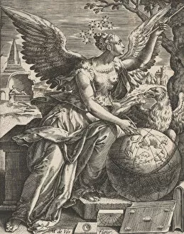 Johann Sadeler I Gallery: Plate 7: Astronomia, from The Seven Liberal Arts, ca. 1628-66. ca. 1628-66. Creator: Paul Fürst