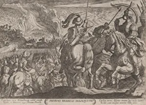 Images Dated 28th October 2020: Plate 7: The Egyptians Pursuing the Israelites, from The Battles of the Old... ca