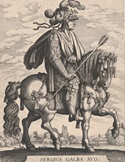Calba Prints: Plate 7: Emperor Galba on Horseback, from The First Twelve Roman Caesars after Tempes