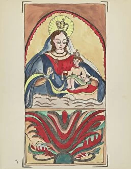 Spanish Colonial Gallery: Plate 7: Our Lady of Mt. Carmel: From Portfolio 'Spanish Colonial Designs of New Mexico'
