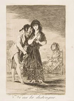 Prostitution Gallery: Plate 7 from Los Caprichos : Even thus he cannot make her out (Ni asi la distingue