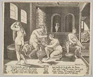 Bathtub Collection: Plate 7: Psyche attended in her bath by nymphs, in the background right Psyche repr