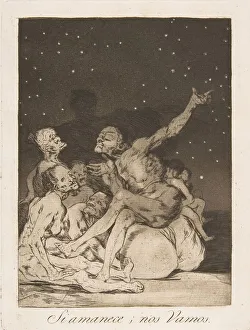 Stupid Prints: Plate 71 from Los Caprichos : When day breaks we will be off (Si amanece; nos Vamos