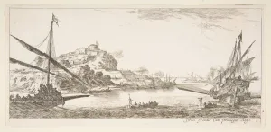 Plate 8: A the bow of a galley at left and another galley at right, seen from behind Plate 8: A the bow of a galley at left and another galley at right, seen from behind
