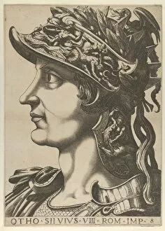 Caesar Collection: Plate 8: Otho in profile facing left, from The Twelve Caesars, 1610-40. Creator: Anon