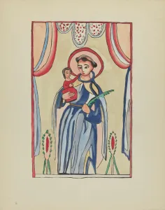 Screenprint Prints: Plate 8: Saint Anthony of Padua: From Portfolio Spanish Colonial Designs of New Mexico