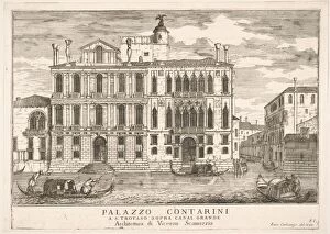 Carlevarijs Collection: Plate 85: View of the Contarini Palace in Campo San Trovaso, Venice, 1703
