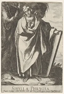 Rafaello Sanzio Gallery: Plate 9: the Phrygian Sibyl holding the top of a tablet with her left hand