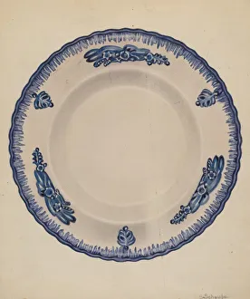 Slip Decoration Prints: Plate, c. 1936. Creator: Erwin Schwabe
