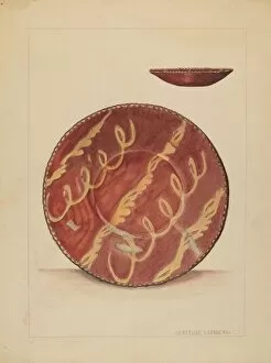 Swirl Gallery: Plate, c. 1936. Creator: Gertrude Lemberg