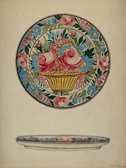 Oil Paint Prints: Plate, c. 1938. Creator: Byron Dingman