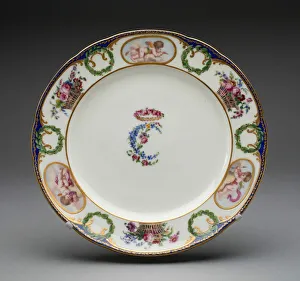 Letter C Prints: Plate from the Charlotte Louise Service, Sevres, 1774