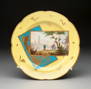 Chinoiserie Prints: Plate, Coalport, 1870 / 75. Creator: Coalport Porcelain Factory