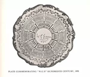 Batsman Collection: Plate commemorating WG Graces hundreth century, 1895 (1912)