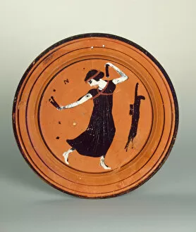 Attica Gallery: Plate with a dancing girl. Attic pottery