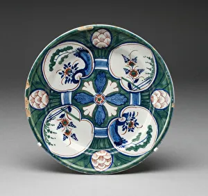 Delftware Prints: Plate, Delft, c. 1700 / 25. Creator: Augusteyne Reygensburgh