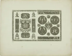 Complex Prints: Plate Five, from Book of Ornament, 1704. Creator: Simon Gribelin