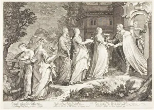 Book Of Matthew Prints: Plate Four, from Five Wise and Five Foolish Virgins, 1606. Creator: Jan Saenredam