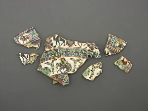 Fritware Prints: Plate (fragment), Late 12th / early 13th century. Creator: Unknown