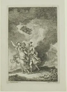 Delavallee Poussin Prints: Plate from, Nella Venuta, 1764. Creator: Franz Edmund Weirotter