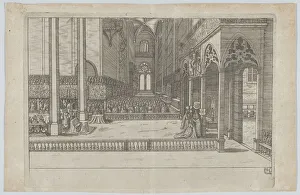 Holy Roman Emperor Gallery: Plate H: Election and Coronation of Emperor Maximilian II, 1612. 1612. Creator: Anon