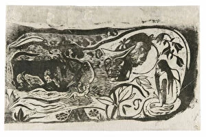 Horned Gallery: Plate with the Head of a Horned Devil, from the Suite of Late Wood-Block Prints, 1898 / 99