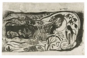 Horned Prints: Plate with the Head of a Horned Devil, from the Suite of Late Wood-Block Prints, 1898 / 99