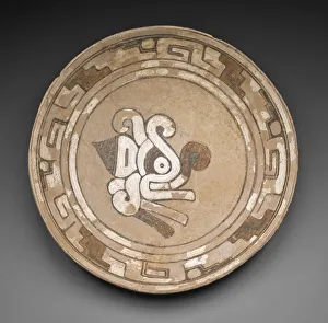 Veracruz Prints: Plate with an Image of a Moth, A. D. 900 / 1200. Creator: Unknown