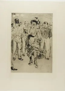 Showing Prints: Plate from l'Assommoir (dancing woman with circle of onlookers)