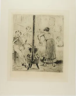 Plate Tone Prints: Plate from l'Assommoir (women ironing)