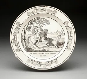 De La Fontaine Jean Prints: Plate, Montereau, 1800 / 25. Creator: Creil Pottery