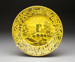 Creamware Prints: Plate, Montereau, 1840 / 60. Creator: Creil Pottery