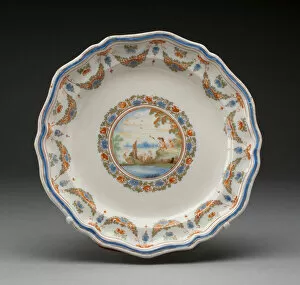 Horned Gallery: Plate, Moustiers-Sainte Marie, 1739/49. Creator: Moustiers Manufactories
