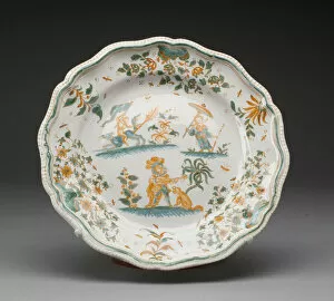 Tin Glazed Collection: Plate, Moustiers-Sainte Marie, c. 1740 / 50. Creator: Olerys and Laugier Manufactory