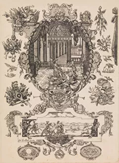 Demarteau Gallery: Plate twelve from Nouveavx Desseins D Arquebvseries, dated 1736. Creator: de La Collombe