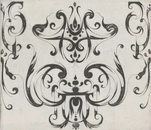 Blackwork Prints: Plate from the Print Series Grateske voer golt smeden Schrijnwerkers Ende andere