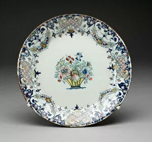 Faience Gallery: Plate, Rouen, c. 1770. Creator: Rouen Potteries