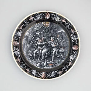 Courting Gallery: Plate with Scene of the Month of April, Limoges, 1500 / 1600