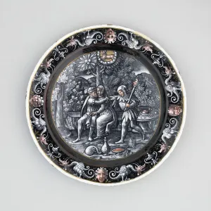 April Collection: Plate with Scene of the Month of April, Limoges, 1500 / 1600