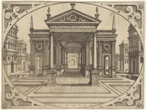 Plate from 'Scenographiae...', ca. 1560. Creator: Johannes van Doetecum I Plate from 'Scenographiae...', ca. 1560. Creator: Johannes van Doetecum I