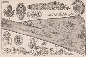Images Dated 1st December 2020: Plate seven from Nouveavx Desseins D Arquebvseries, ca. 1705-30. Creator: de La Collombe