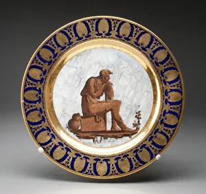 Leaf Design Prints: Plate, Sevres, Early 19th century. Creator: Sevres Porcelain Manufactory