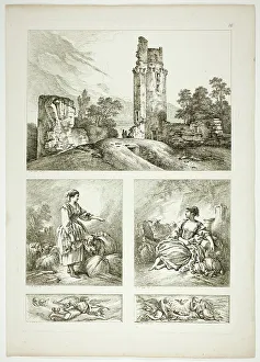 Huet Jean Baptiste I Prints: Plate Sixteen of 38 from Oeuvres de J