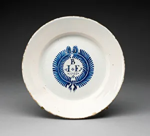 Letter E Prints: Plate, Staffordshire, 1703. Creator: Staffordshire Potteries